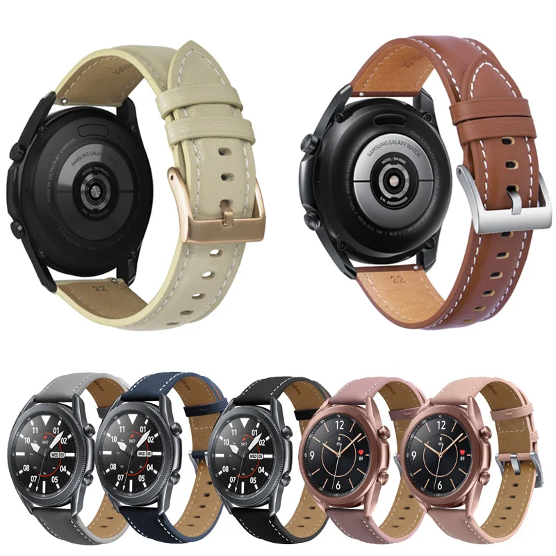 

Кожаный ремешок для часов Samsung Galaxy Watch 3, ремешок для часов Garmin Forerunner 645, браслет для Huawei GT2 42 мм, браслет, ремешок