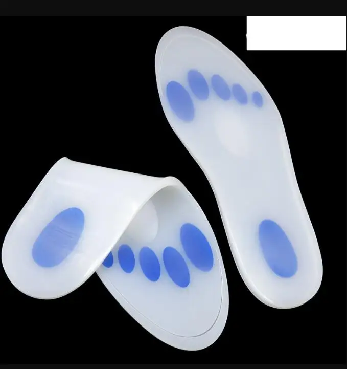 1 Pair Orthotic Arch Support Massaging Silicone Anti-Slip Gel Soft Sport Shoe Insole Pad For Man Women insoles Shock Absorption