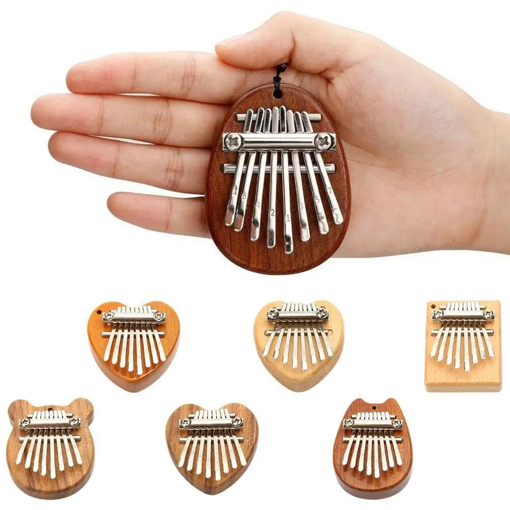 Портативная мини-тарелка Kalimba, 8 клавиш, Сапеле, калимба, пианино для практики на большом пальце, музыкальный инструмент для детей и взрослых