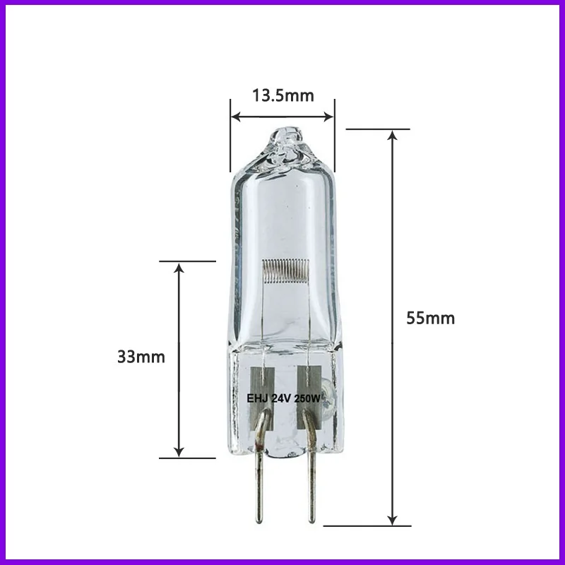

HoneyFly EHJ G6.35 Halogen Lamp 24V 50W Warmwhite Halogen Bulb Clear Crystal Light Optical Instruments Shadowless Lamp