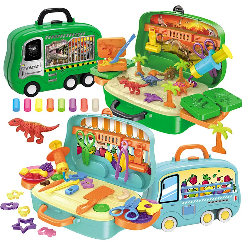 Детский динозавр игрушки цвет блесток искусственный фрукт и овощи пластилин