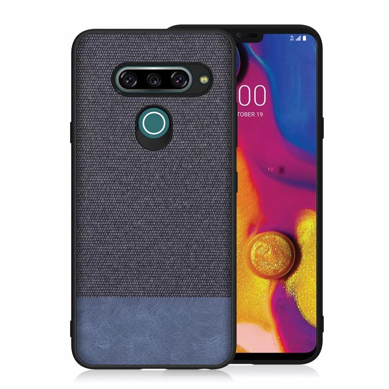 Aveuri роскошный тканевый чехол для телефона LG G8S G8 ThinQ Stylo 5 Coque Бизнес ПУ; кожа; силикон задняя крышка для LG V40 K40 чехол - Цвет: Blue - Blue