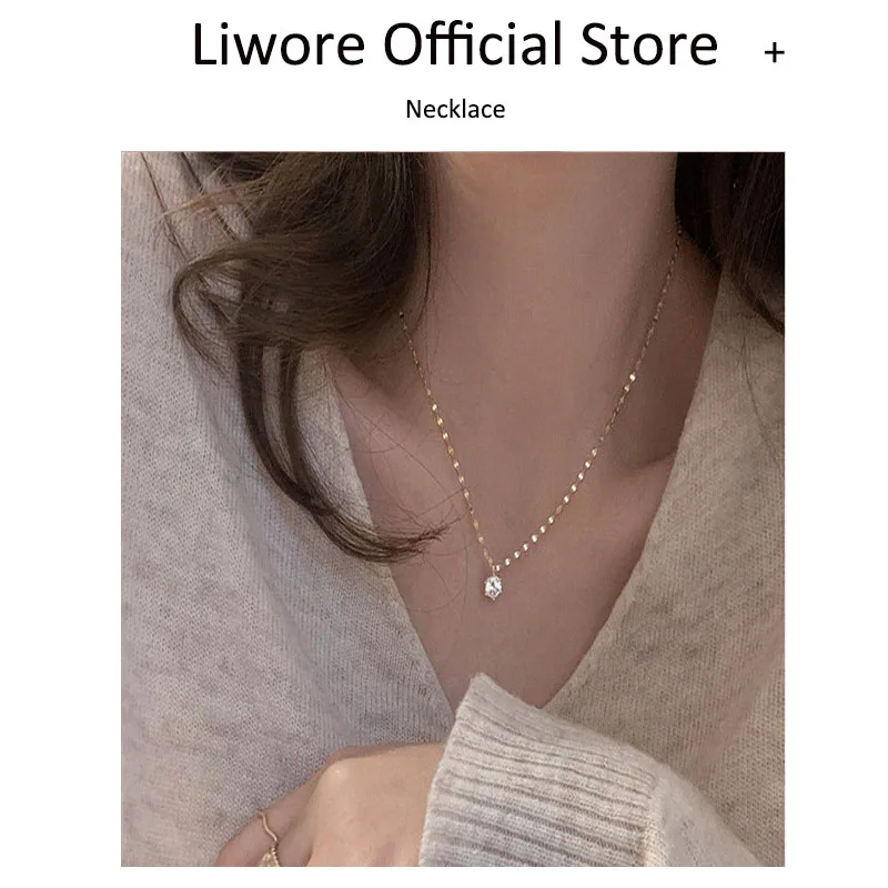 

Liwore Fashion Round Crystal Necklace For Women Shiny Hao Shi Gold Color Chain Necklace 2021 Fashion Jewelry Gift