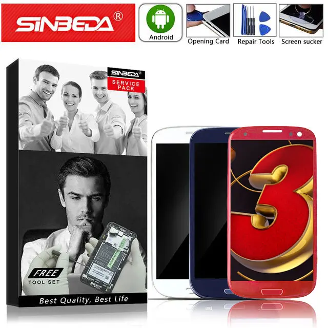 ЖК-дисплей AMOLED 4 8 дюйма для SAMSUNG Galaxy S3 дигитайзер сенсорный экран с рамкой ЖК-экран