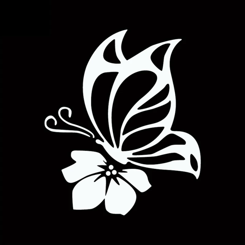 

Car Sticker 3D 13x15CM Butterfly With Flower Fashion Vinyl Sticker Funny Stickers and Decals Vinyl Car Styling