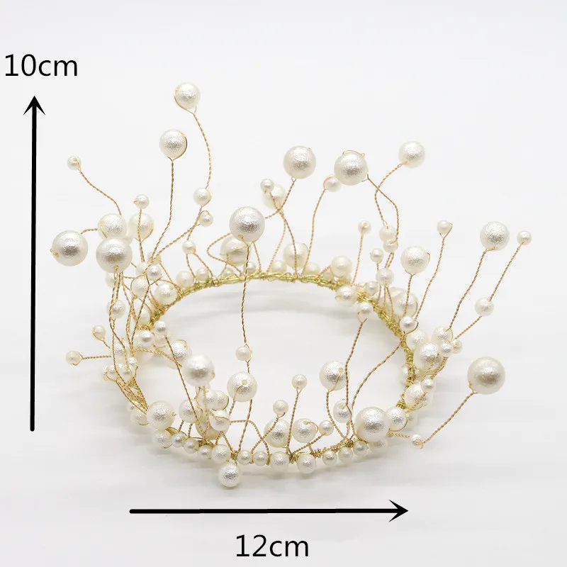 Wedding Tiara Crystal Pearl Crown for Woman Hair Jewelry for Birdes Bridesmaids Headpieces Jewelry-Accessories Party Gift images - 6