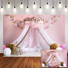 Фон для фотосъемки Mehofond розовая палатка в горошек для девочек принцесса день рождения детский фон для фотостудии фотозоны