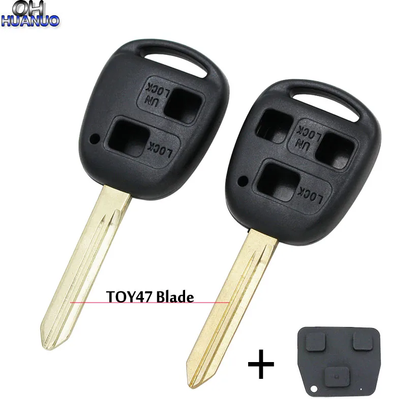 2 /3 кнопки дистанционного ключа оболочки для Тойота TOY47 необработанное лезвие