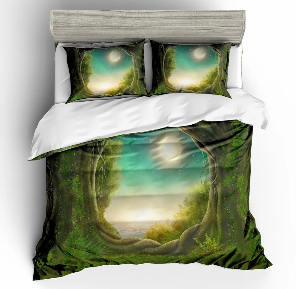Постельное белье Качество лес узор похожая на настоящую постельное CAL king наборы