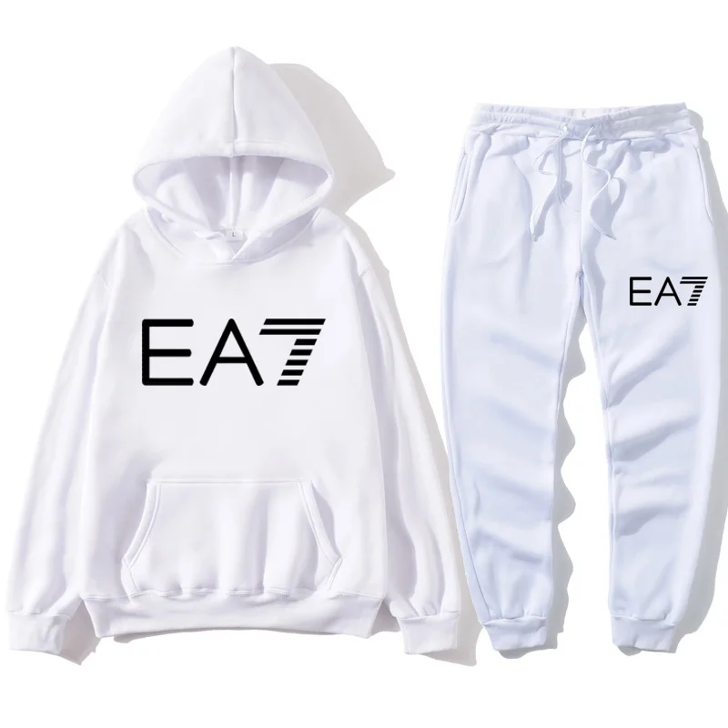 

best seller winter hoodies suits men fashion Fleece red hoodie black pants Casual Jogger suit tracksuit sweatshirt woman pullov
