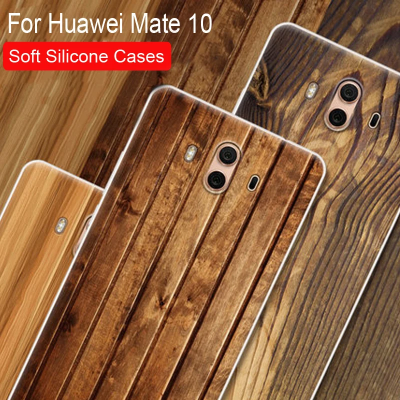 Для HUAWEI mate 10 деревянный каменный узорчатый чехол для телефона Мягкая силиконовая