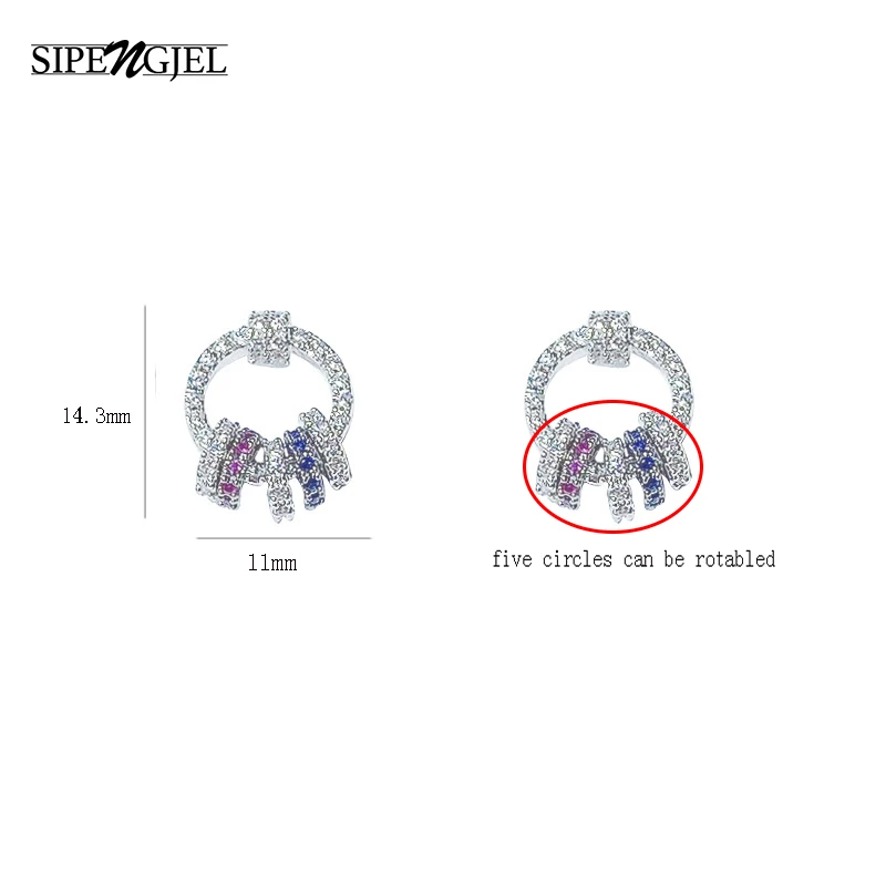 SIPENGJEL модные простые маленькие круглые геометрические серьги гвоздики с
