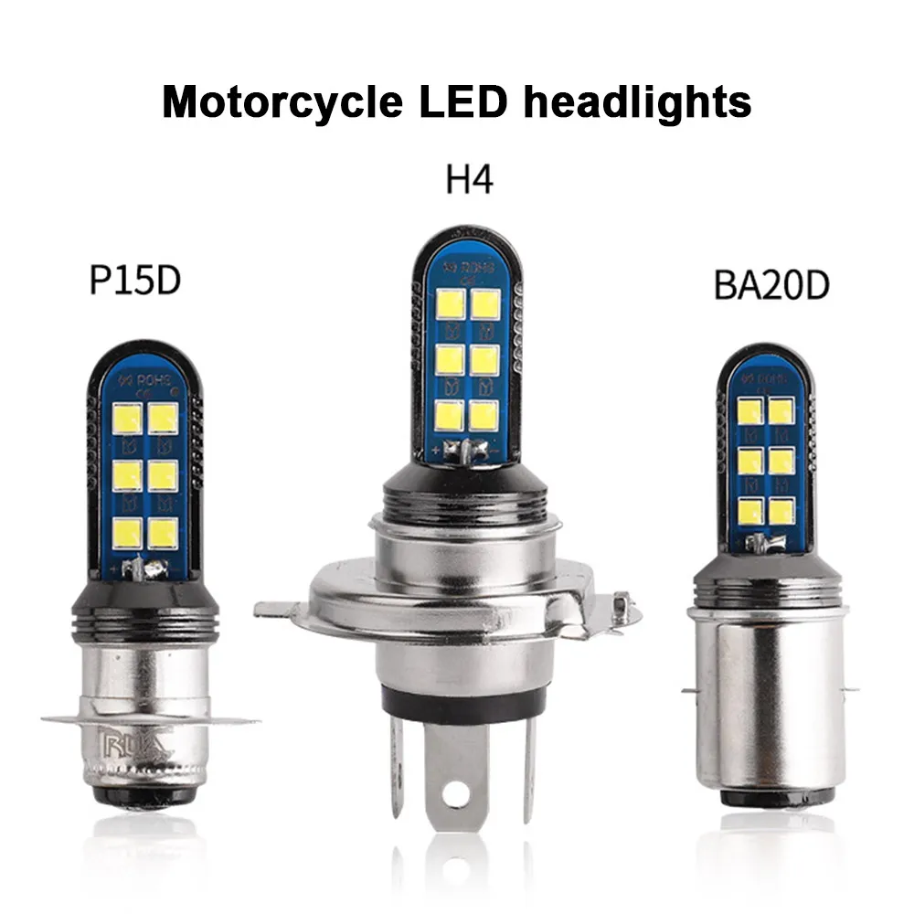 

Светодиодная лампа H4 P15D BA20D H6 для мотоциклетных фар, 6000 К, белая, 3030 12-SMD, лампа для фар, 9 в-80 в, аксессуары для мотоциклетных светодиодных проти...