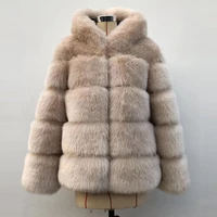hjqjljls 2021 winter thick warm faux fur coat hooded women long sleeve fake fur jacket luxury winter artificial fur coats