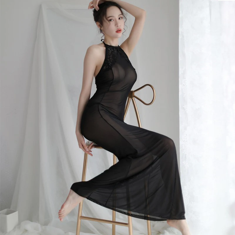 Красивая прозрачная ночная рубашка пикантные высокие ботинки без застежки