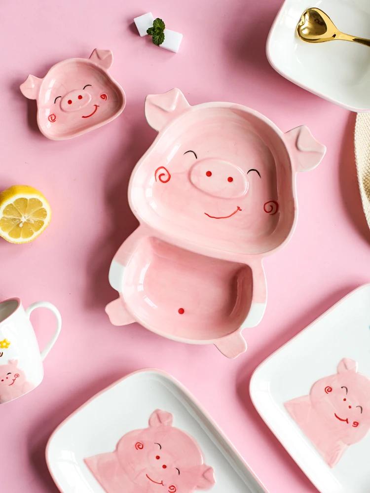 Детская керамическая посуда с милым мультяшным рисунком миска для