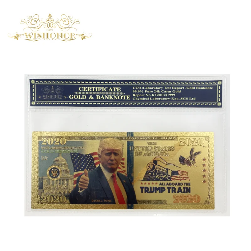 Лучшие продажи для 2020 Америка Трамп банкнот доллар в центре сообщений течение 24K