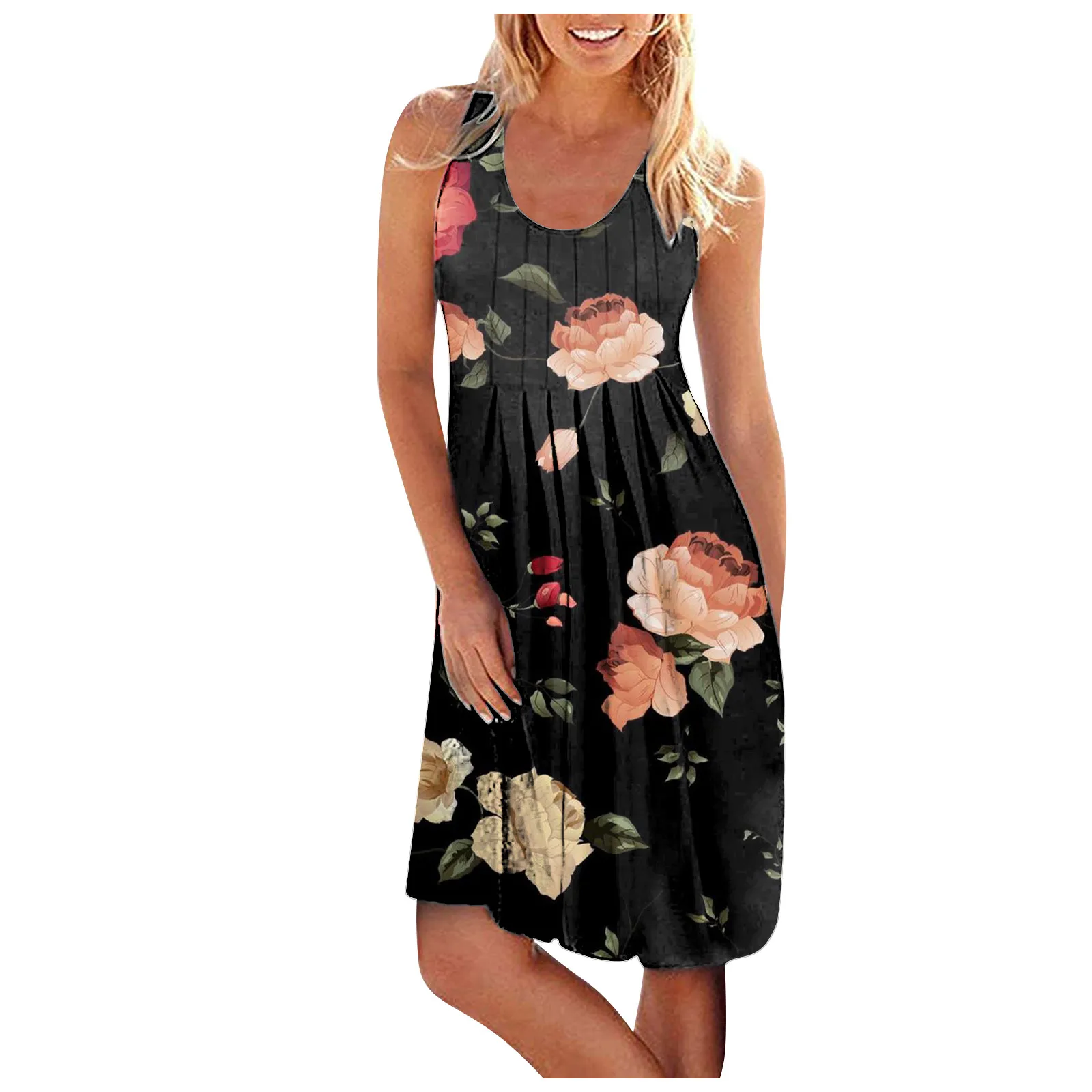 

Dresses For Wedding Guest Summer O-Neck Flower Printed Sundress Condole Belt Long Dress For Women Summer Elegant Femme Robe