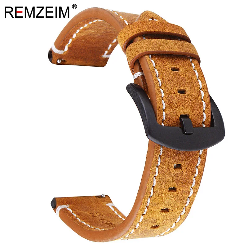 Ремешок кожаный REMZEIM для Samsung Galaxy Watch 42 46 мм Gear S3 быстросъемный весенний браслет
