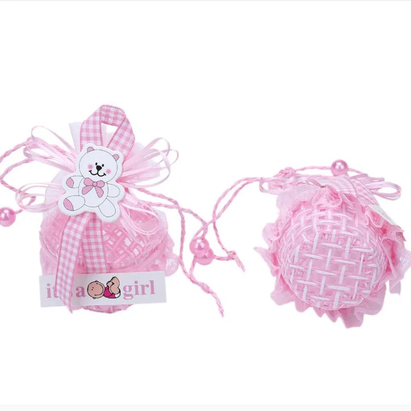 

24 шт/36 шт/партия синего и розового цвета, корзина ярких цветов для мальчиков и девочек подарочные пакеты Baby Shower День рождения украшения пост...