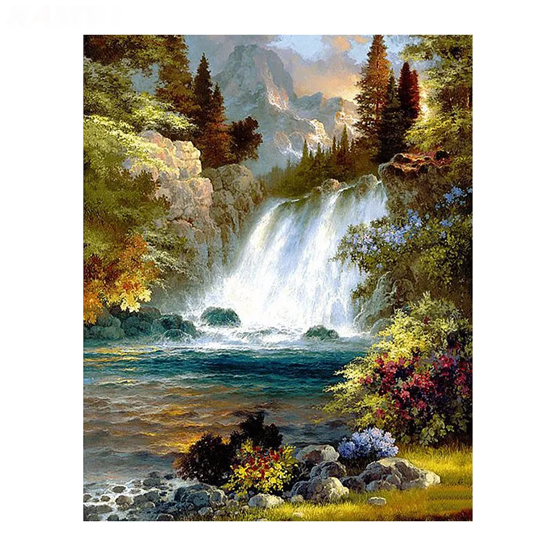 Алмазная живопись 5D &quotсделай сам&quot вышивка водопадом крестиком Стразы