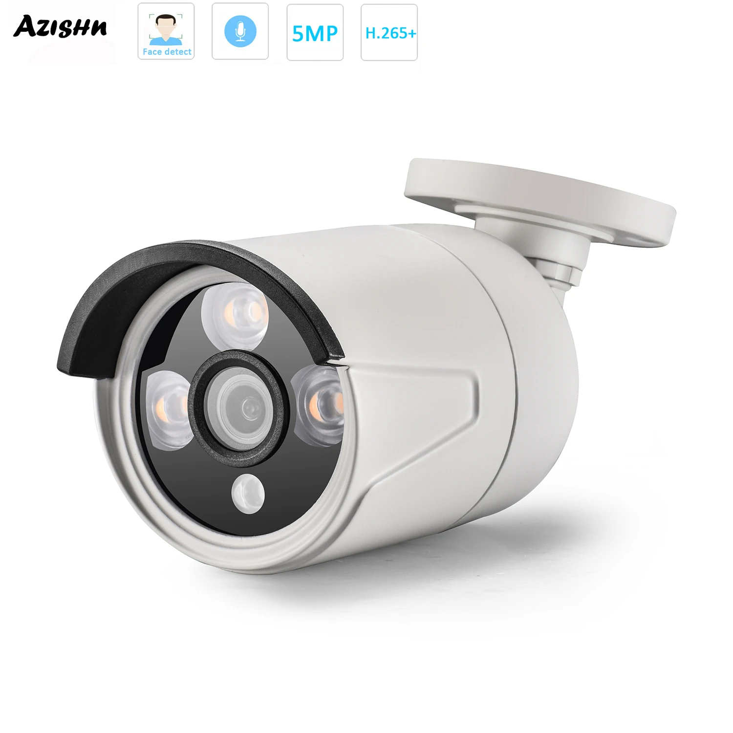

IP-камера видеонаблюдения AZISHN, 5 Мп, POE, со встроенным микрофоном