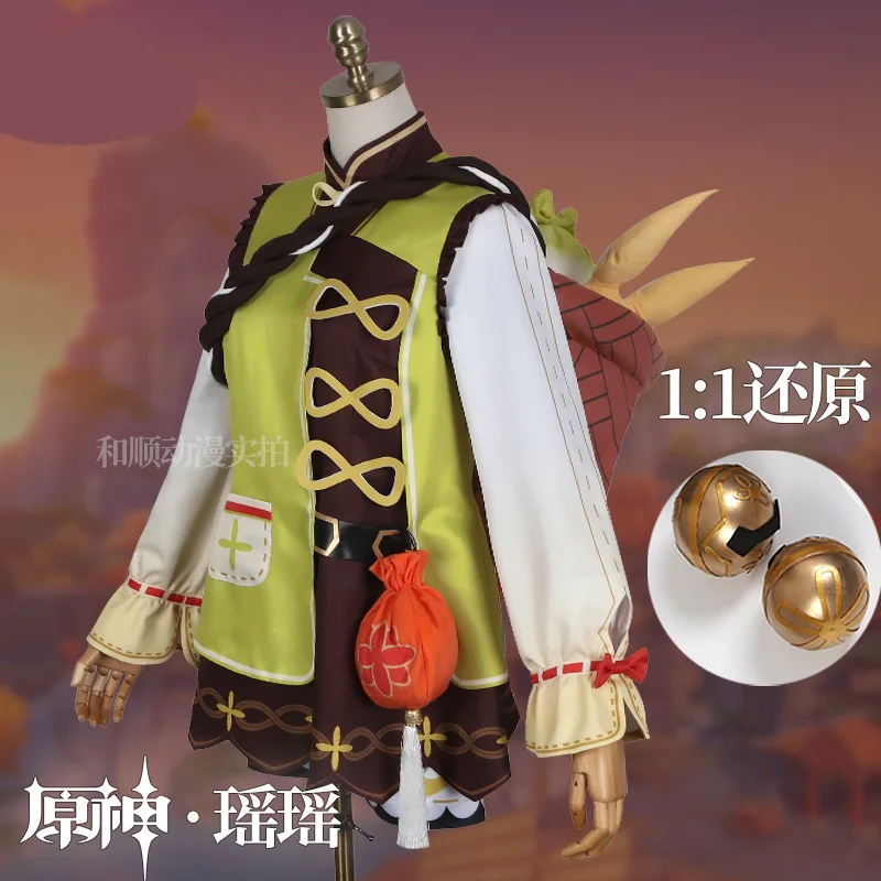 

Игровой костюм для косплея Genshin Impact Yaoyao, Женская милая униформа для вечевечерние НКИ в стиле Лолиты, Аниме Костюм Yao, костюм на Хэллоуин