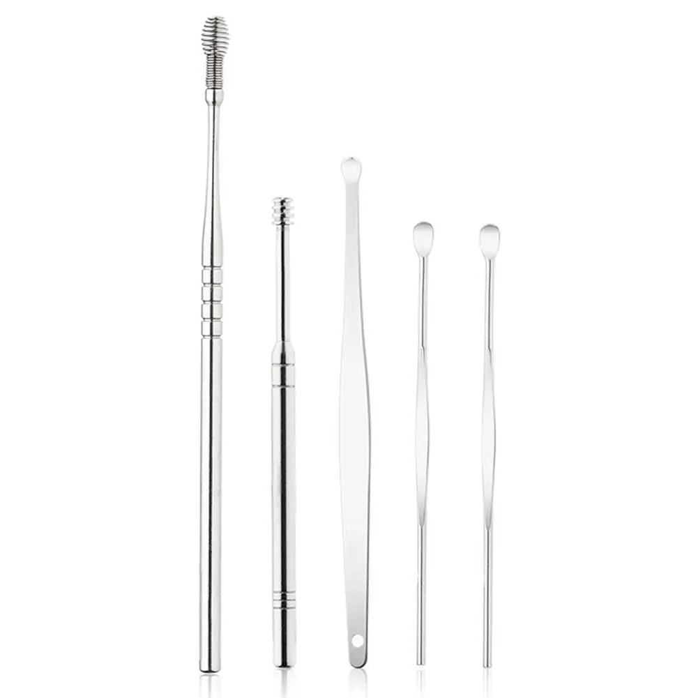 

5-piece set steel ear pick ear spoon picker pickers ear ear picker dug cleaner ear ear R5S9
