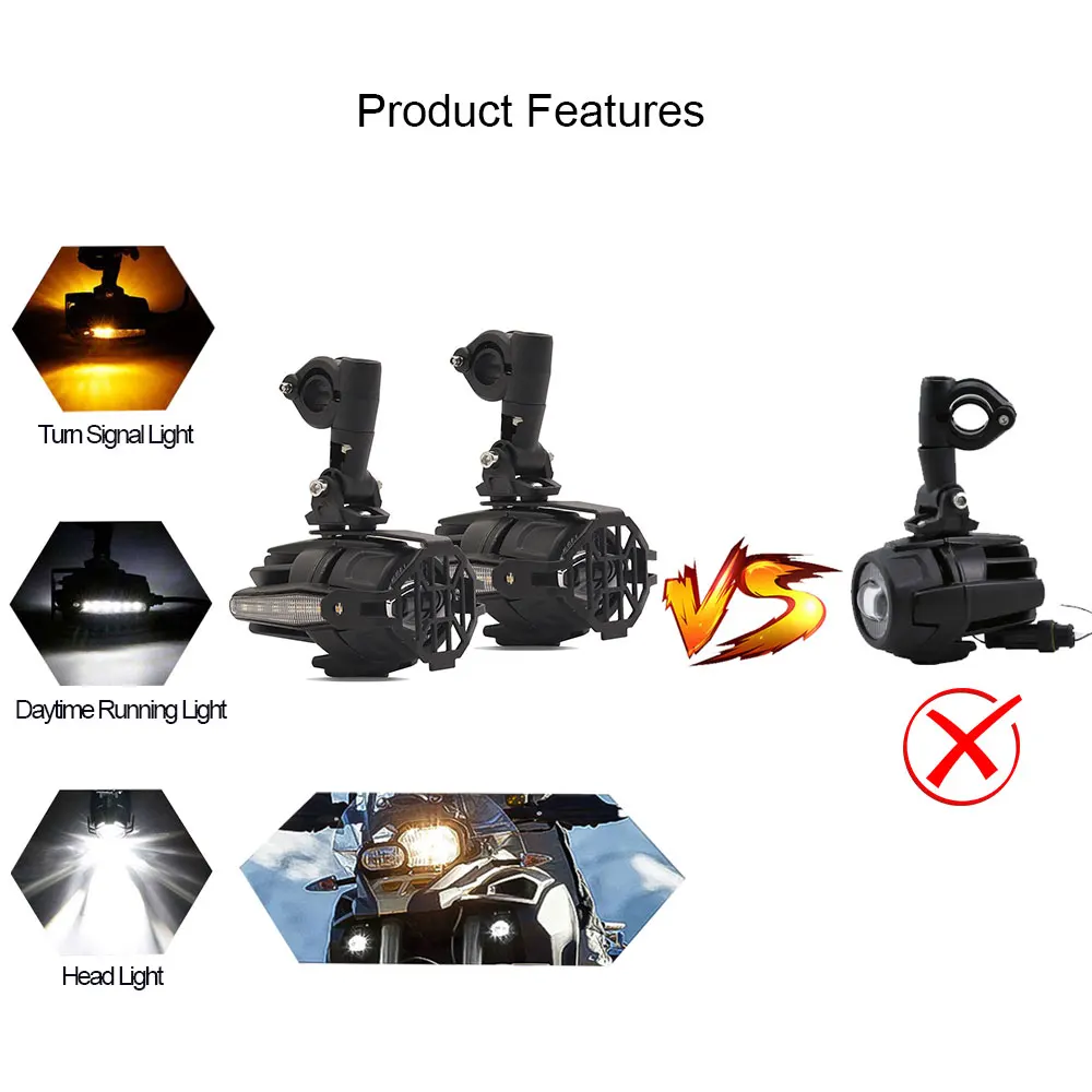 Светодиодный светильник для головы мотоцикла с сигналом поворота мигающий