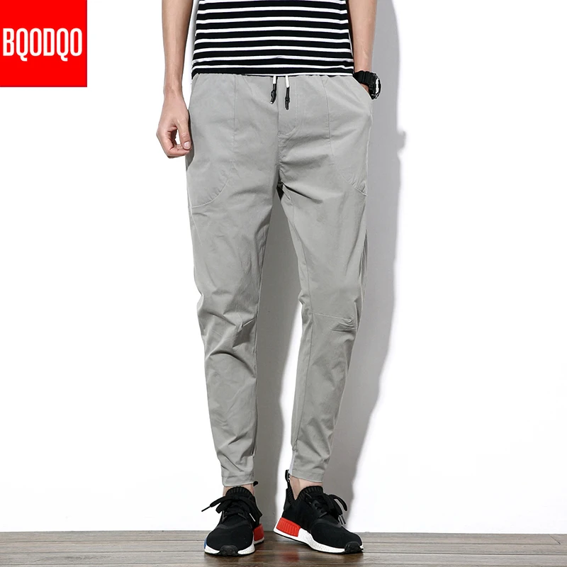 

Черные повседневные уличные брюки для фитнеса, мужские брюки-карандаш в стиле хип-хоп, большие японские брюки, мужские Модные осенние штаны-...