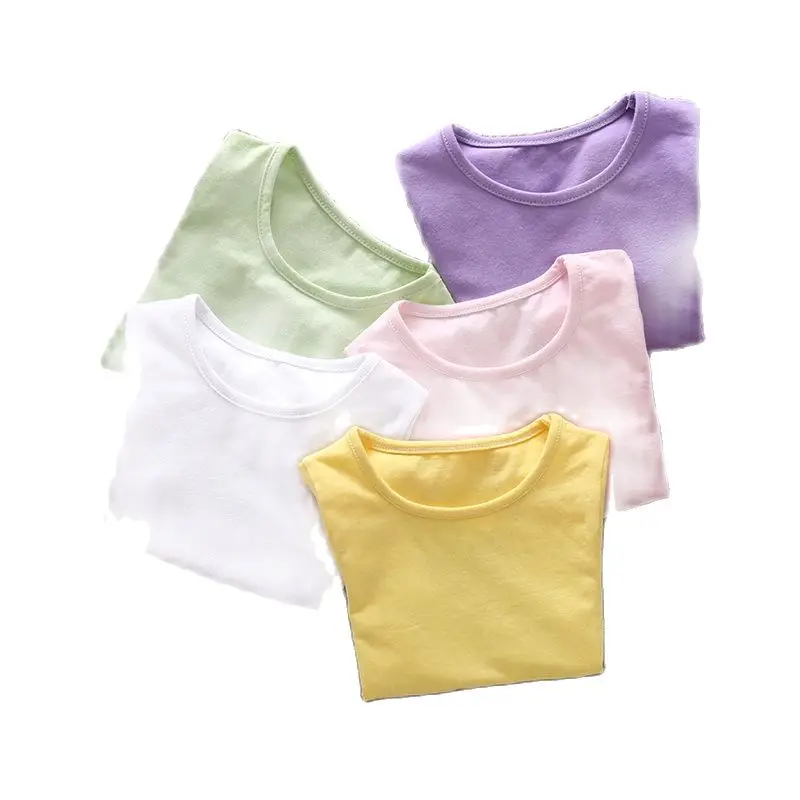 

Женская белая футболка с коротким рукавом, хлопковая одежда, летние детские топы с коротким рукавом для мальчиков и девочек, модные футболк...