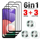 Защитное стекло 6 в 1 с полным покрытием для Samsung Galaxy A22 5G, закаленное стекло для Samsung A22 A 22, защитная пленка для объектива камеры