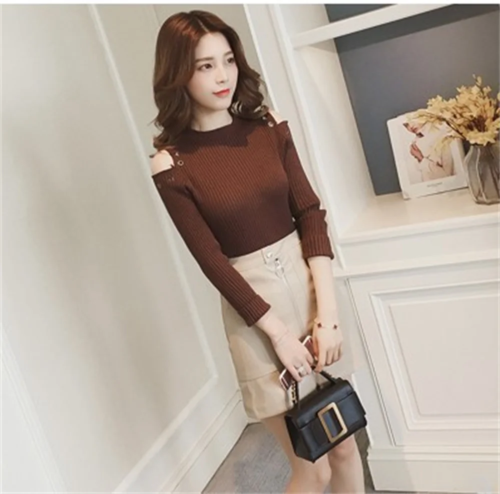 Одежда для весны и осени новый универсальный облегающий пуловер свитер