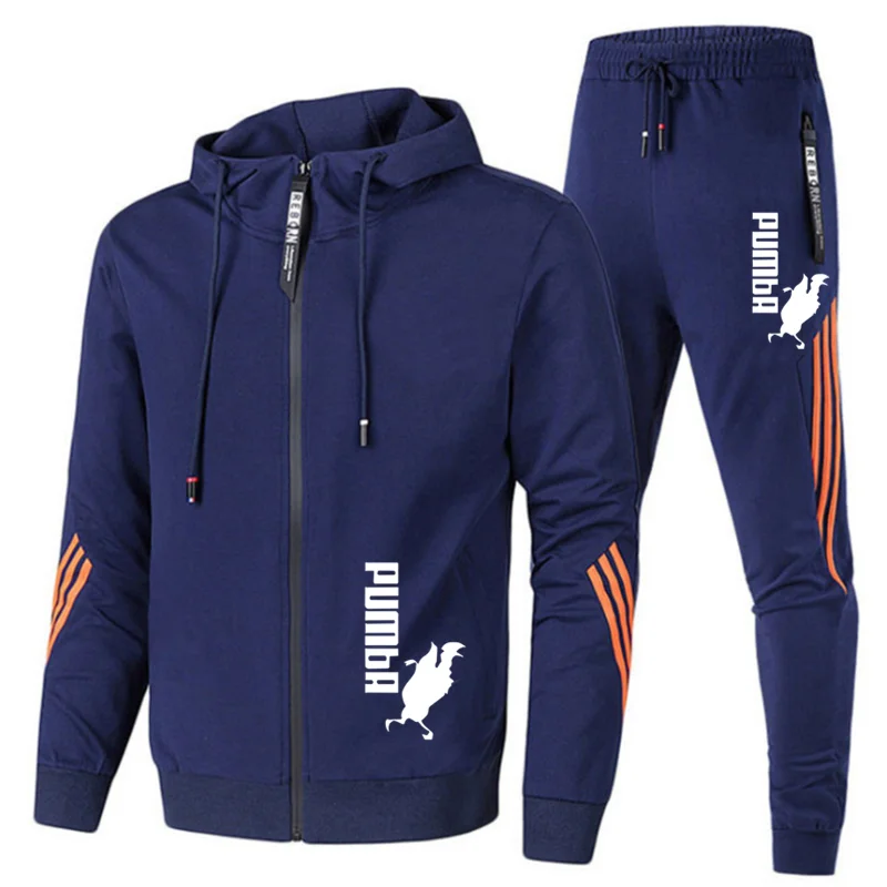 

2021Mens Tracksuits New Winter Men's Clothing Men Sets Printing Hoodie Set Fleece Zipper Sweatshirt Casual Sport Sweatpants