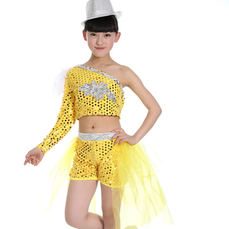 Костюм для девочек бальных танцев джаза хип хоп танцевальная одежда детей в
