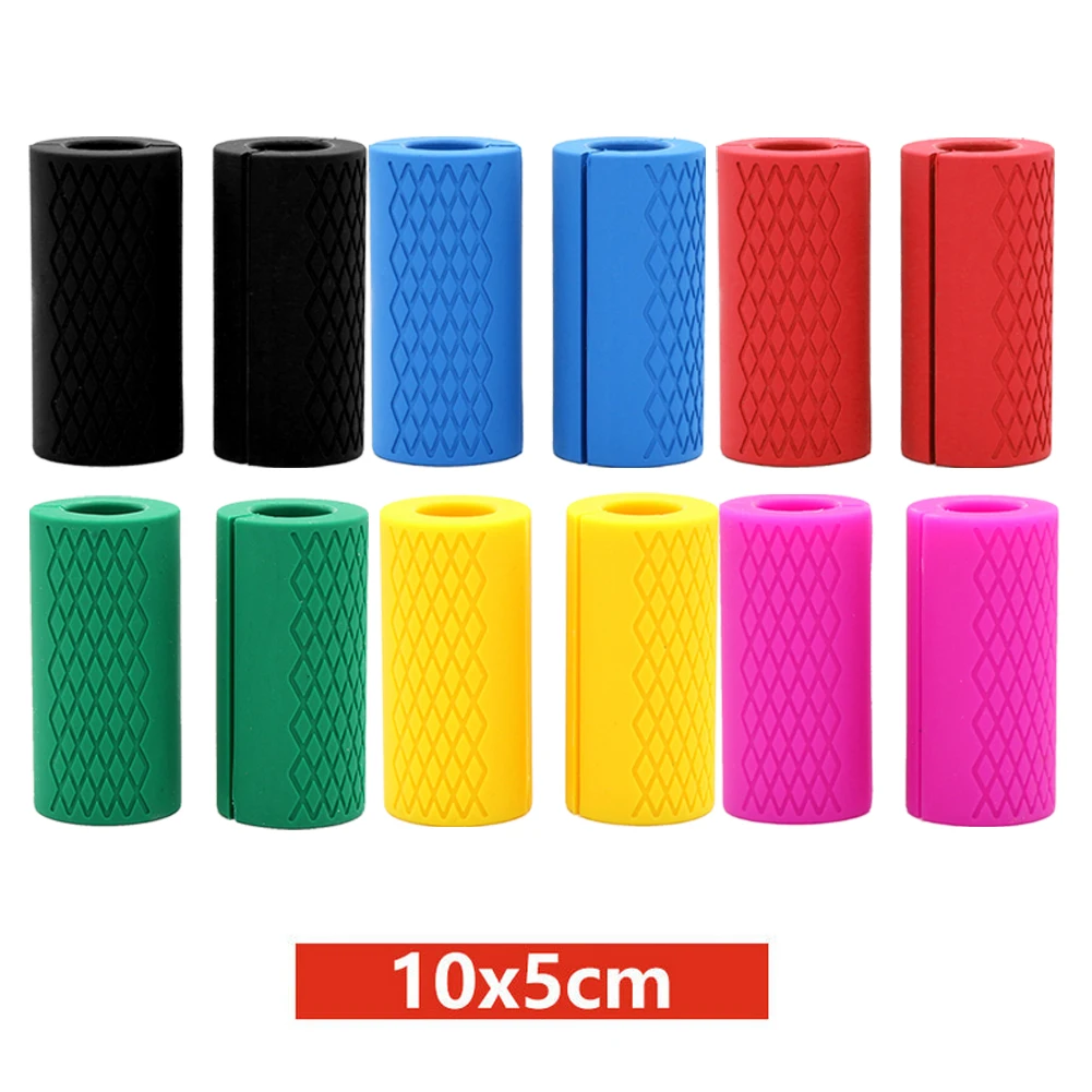 

2pcs Thick Dumbbell Fat Barbell Grips Bar Handle Pull Up Weightlifting Support Silicone Anti-Slip Protect Pad for Body Building