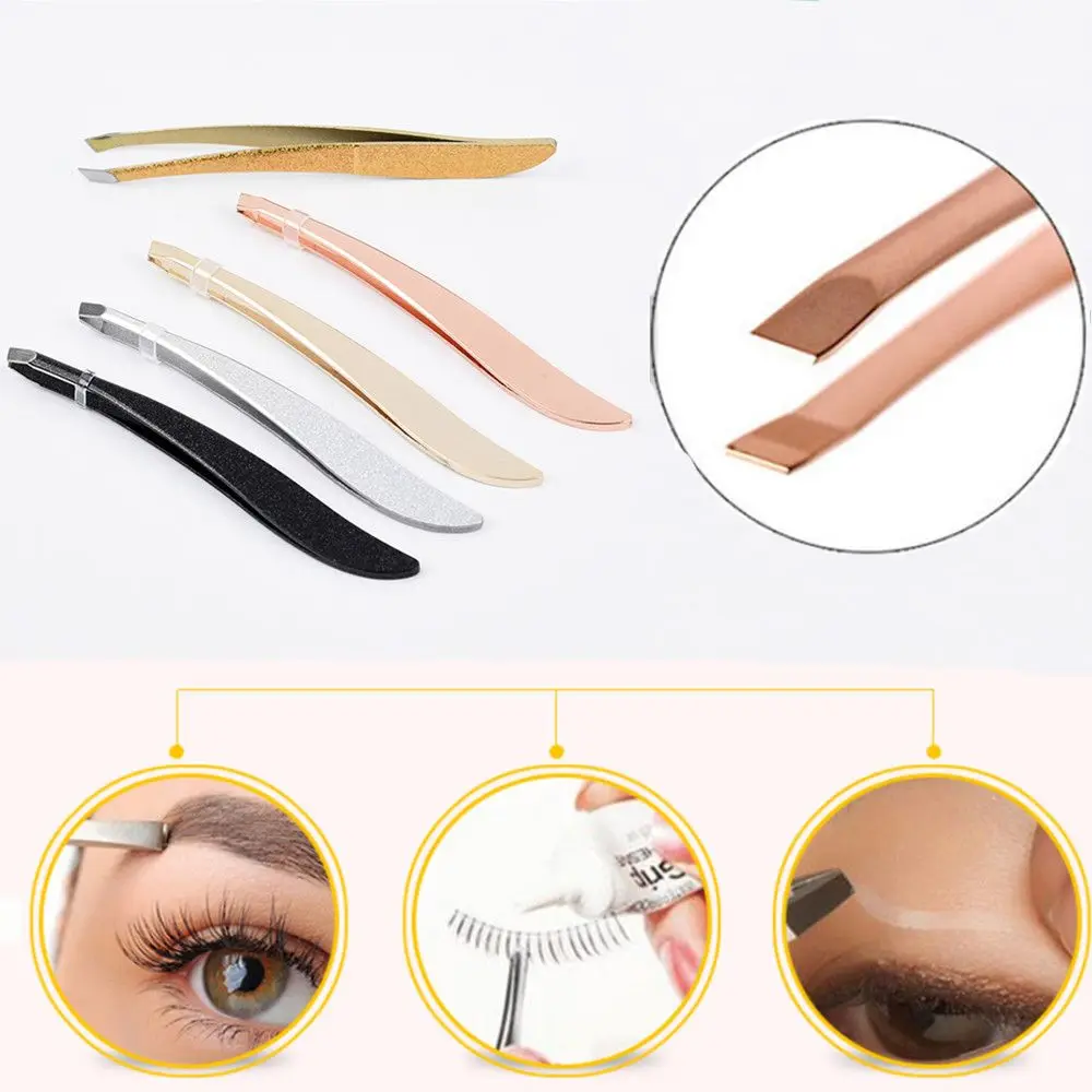 1 шт. пинцет для бровей из нержавеющей стали зажимы ресниц профессиональный косый