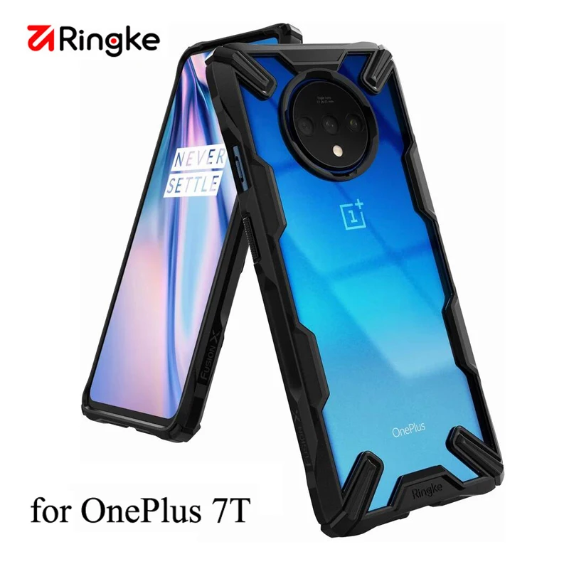 Чехол Ringke Fusion X для Oneplus 7T двухслойная прозрачная задняя крышка из поликарбоната и