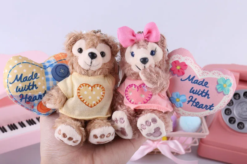 Duffy медведь друг и шеллимей желатони кошка Стелла Лу с пальто ткань костюм плюшевая игрушка брелок кольцо 8 см