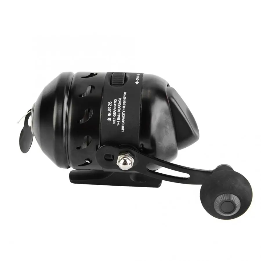 Черная портативная кастинговая Катушка для спиннинга внутренняя леска