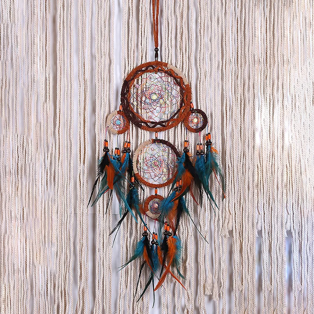 

Multicolor Round Dream Catcher Crafts Wind Chimes Handmade For Home Decoration Pendants Hanging Craftsmanship