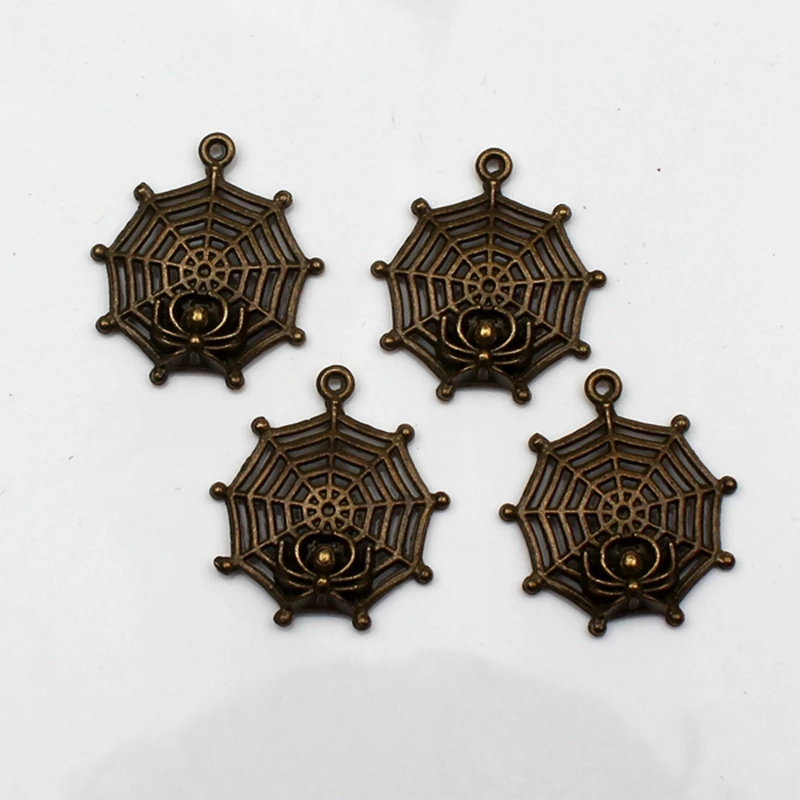 

5pcs Charms cobweb spider halloween 27*30mm Antique Tibetan Silver Pendant Finding Accessories DIY bracelet Necklace Handmade