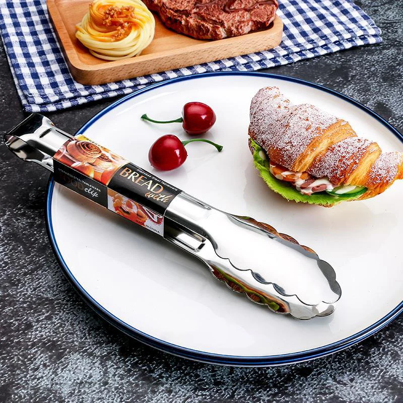 

STAINLESS STEEL SALAD TONGS BBQ Kitchen Cooking Food Serving Utensil tong