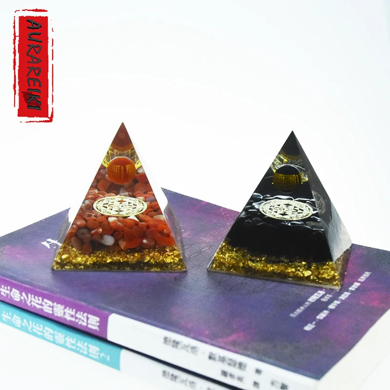 

7cm Handmade Orgone Pyramid Emf Protection Psychic Meditation Healing Yoga Orgonite Ornament