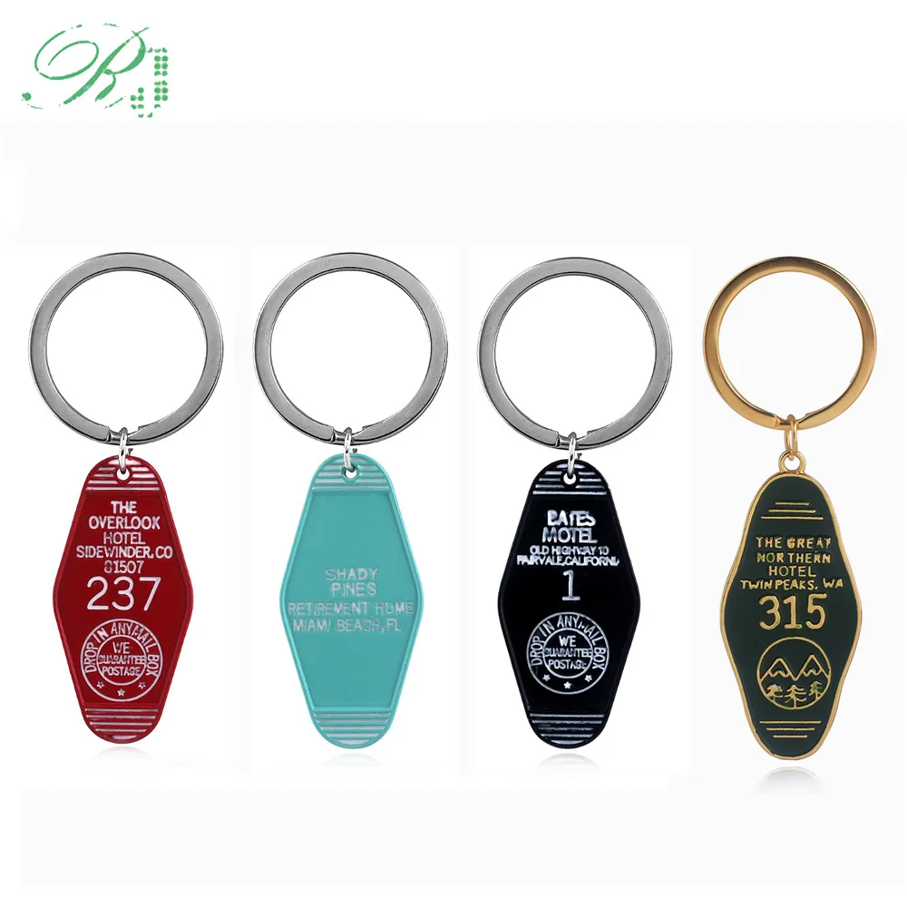 RJ TV Show Twin Peaks The Great Northern Hotel Room 315 Keychain Green Enamel Prismatic Metal Keyring For Men Fans Gift Jewelry