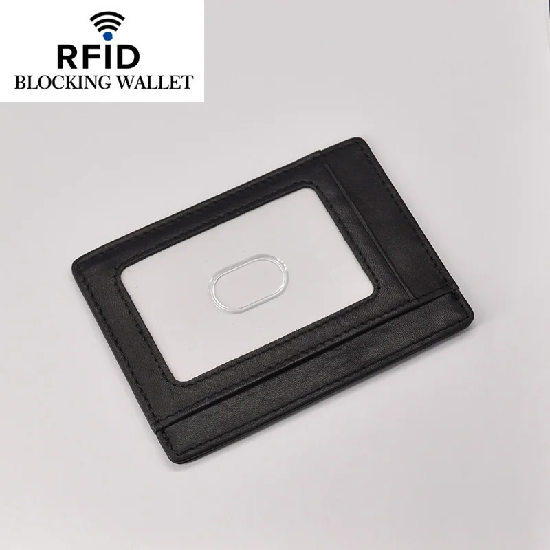 Кредитный кошелек из натуральной кожи с радиочастотной идентификацией для карт