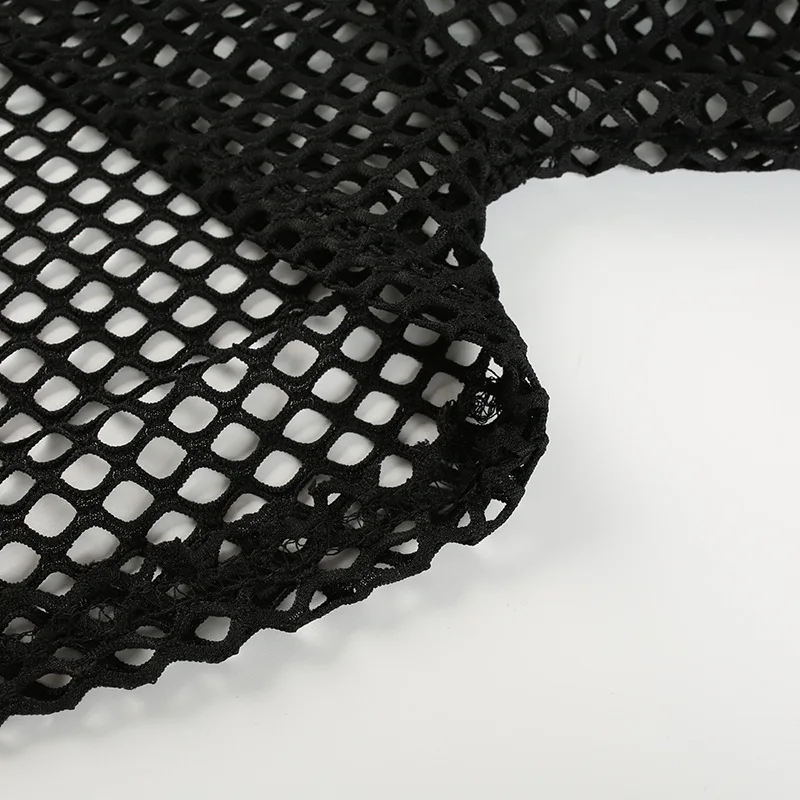 Уличная одежда неоново-зеленый сетчатый топ женская футболка прозрачная