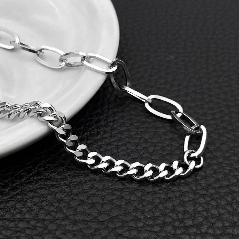 

High-end Titanium Steel Necklace Chain Stainless Steel Chain Men Women Fashion Choker Necklace Party Jewelry 36+5CM