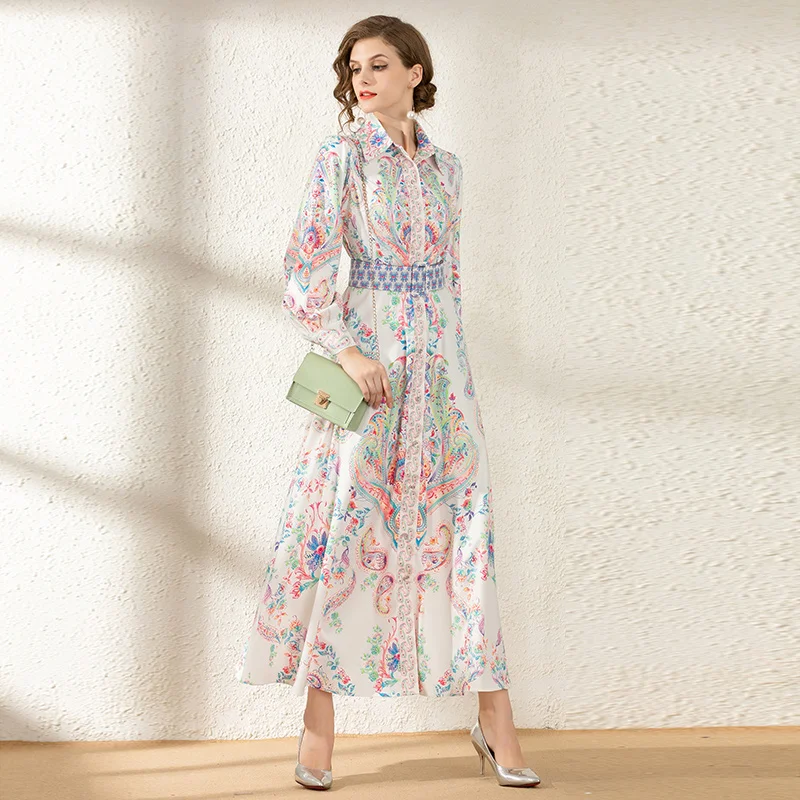 Женское платье рубашка с рукавами фонариками модельное весеннее однобортное