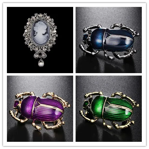 Cute Animals Enamel Insect Brooches For Women Vintage Star Tree Bee Flower Cat Stethoscope Pins Fashion Party Gift | Украшения и